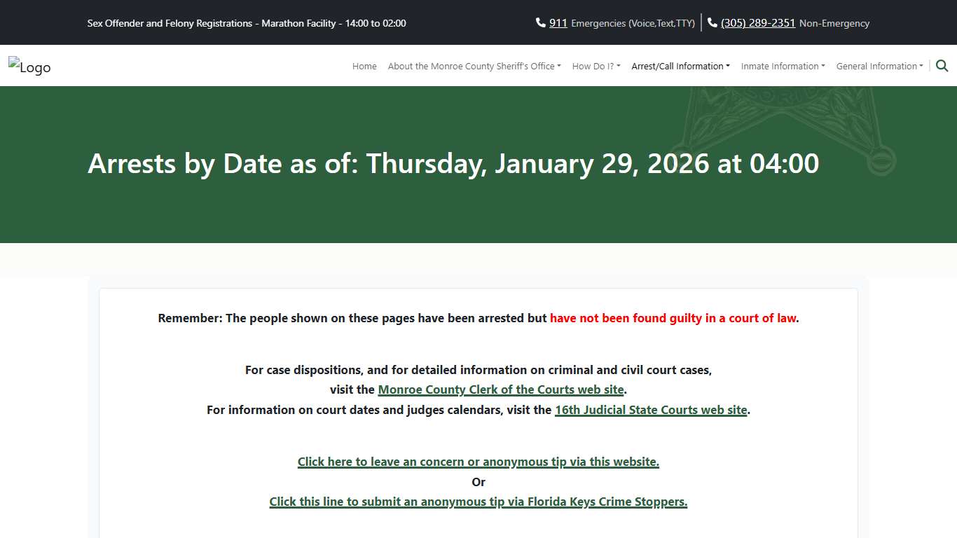 M.C.S.O - Current Arrests